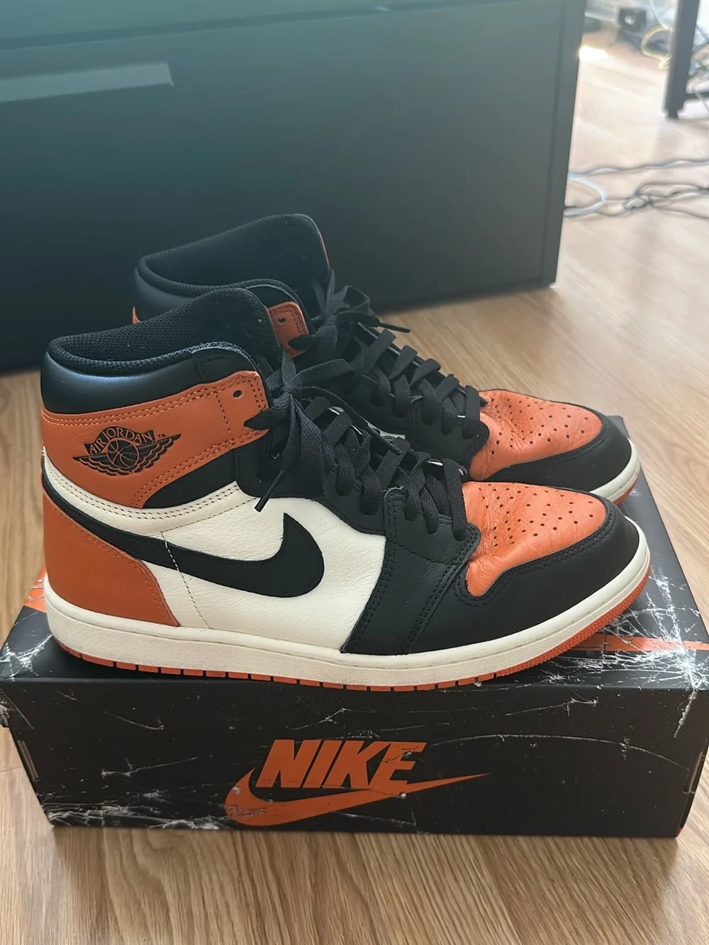Nike Air Jordan 1 High Black Orange White Men's Sneakers